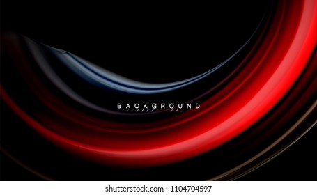 Abstract wave lines fluid rainbow style color stripes on black background. Vector artistic illustration for presentation, app wallpaper, banner or poster