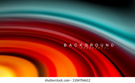 Abstract wave lines fluid rainbow style color stripes on black background. Vector artistic illustration for presentation, app wallpaper, banner or poster