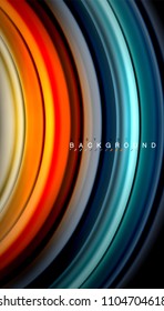 Abstract wave lines fluid rainbow style color stripes on black background. Vector artistic illustration for presentation, app wallpaper, banner or poster