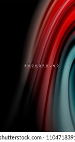 Abstract wave lines fluid rainbow style color stripes on black background. Vector artistic illustration for presentation, app wallpaper, banner or poster