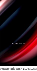 Abstract wave lines fluid rainbow style color stripes on black background. Vector artistic illustration for presentation, app wallpaper, banner or poster