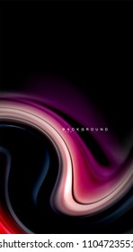 Abstract wave lines fluid rainbow style color stripes on black background. Vector artistic illustration for presentation, app wallpaper, banner or poster