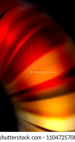 Abstract wave lines fluid rainbow style color stripes on black background. Vector artistic illustration for presentation, app wallpaper, banner or poster