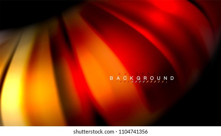 Abstract wave lines fluid rainbow style color stripes on black background. Vector artistic illustration for presentation, app wallpaper, banner or poster