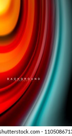 Abstract wave lines fluid rainbow style color stripes on black background. Vector artistic illustration for presentation, app wallpaper, banner or poster
