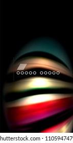 Abstract wave lines fluid rainbow style color stripes on black background. Vector artistic illustration for presentation, app wallpaper, banner or poster