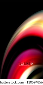 Abstract wave lines fluid rainbow style color stripes on black background. Vector artistic illustration for presentation, app wallpaper, banner or poster