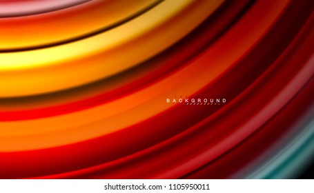 Abstract wave lines fluid rainbow style color stripes on black background. Vector artistic illustration for presentation, app wallpaper, banner or poster