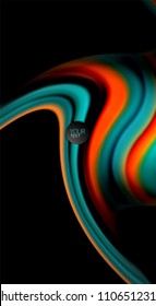 Abstract wave lines fluid rainbow style color stripes on black background. Vector artistic illustration for presentation, app wallpaper, banner or poster