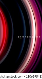 Abstract wave lines fluid rainbow style color stripes on black background. Vector artistic illustration for presentation, app wallpaper, banner or poster