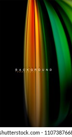 Abstract wave lines fluid rainbow style color stripes on black background. Vector artistic illustration for presentation, app wallpaper, banner or poster