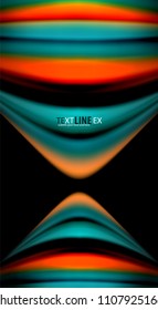 Abstract wave lines fluid rainbow style color stripes on black background. Vector artistic illustration for presentation, app wallpaper, banner or poster