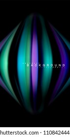Abstract wave lines fluid rainbow style color stripes on black background. Vector artistic illustration for presentation, app wallpaper, banner or poster