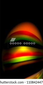 Abstract wave lines fluid rainbow style color stripes on black background. Vector artistic illustration for presentation, app wallpaper, banner or poster