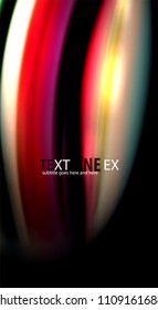 Abstract wave lines fluid rainbow style color stripes on black background. Vector artistic illustration for presentation, app wallpaper, banner or poster