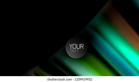 Abstract wave lines fluid rainbow style color stripes on black background. Vector artistic illustration for presentation, app wallpaper, banner or poster