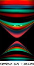 Abstract wave lines fluid rainbow style color stripes on black background. Vector artistic illustration for presentation, app wallpaper, banner or poster