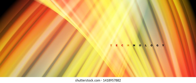 Abstract wave lines fluid rainbow style color stripes on black background. Vector artistic illustration for presentation, app wallpaper, banner or poster