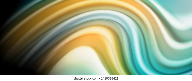 Abstract wave lines fluid rainbow style color stripes on black background. Vector artistic illustration for presentation, app wallpaper, banner or poster