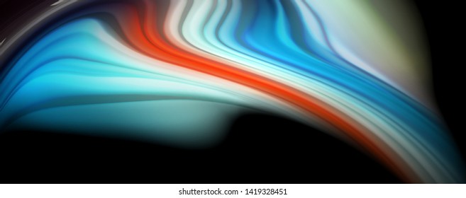 Abstract wave lines fluid rainbow style color stripes on black background. Vector artistic illustration for presentation, app wallpaper, banner or poster