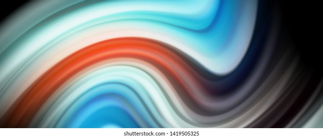 Abstract wave lines fluid rainbow style color stripes on black background. Vector artistic illustration for presentation, app wallpaper, banner or poster