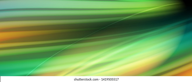 Abstract wave lines fluid rainbow style color stripes on black background. Vector artistic illustration for presentation, app wallpaper, banner or poster