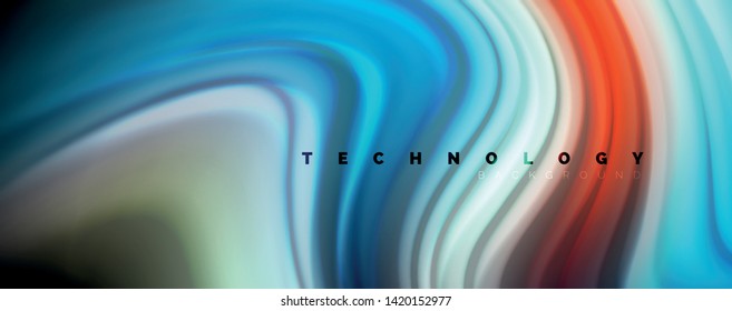 Abstract wave lines fluid rainbow style color stripes on black background. Vector artistic illustration for presentation, app wallpaper, banner or poster