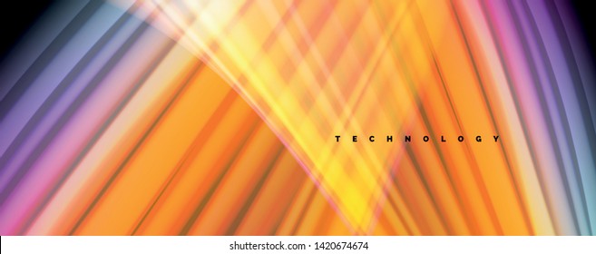 Abstract wave lines fluid rainbow style color stripes on black background. Vector artistic illustration for presentation, app wallpaper, banner or poster