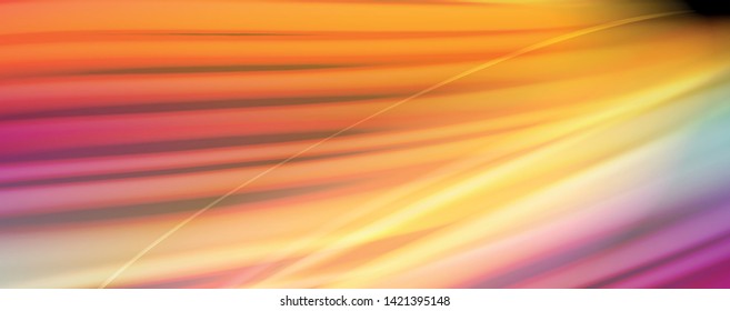 Abstract wave lines fluid rainbow style color stripes on black background. Vector artistic illustration for presentation, app wallpaper, banner or poster