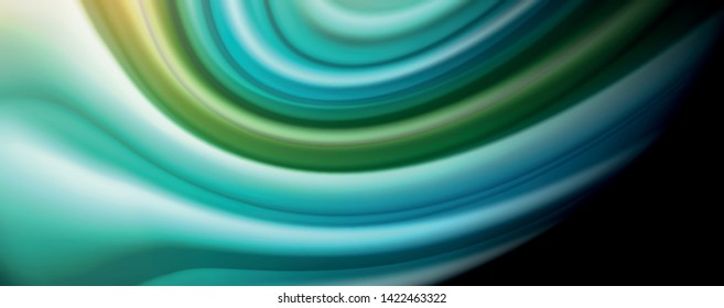 Abstract wave lines fluid rainbow style color stripes on black background. Vector artistic illustration for presentation, app wallpaper, banner or poster