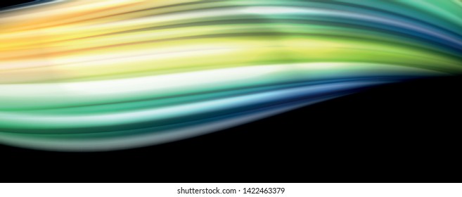 Abstract wave lines fluid rainbow style color stripes on black background. Vector artistic illustration for presentation, app wallpaper, banner or poster