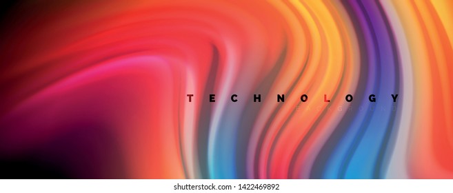 Abstract wave lines fluid rainbow style color stripes on black background. Vector artistic illustration for presentation, app wallpaper, banner or poster