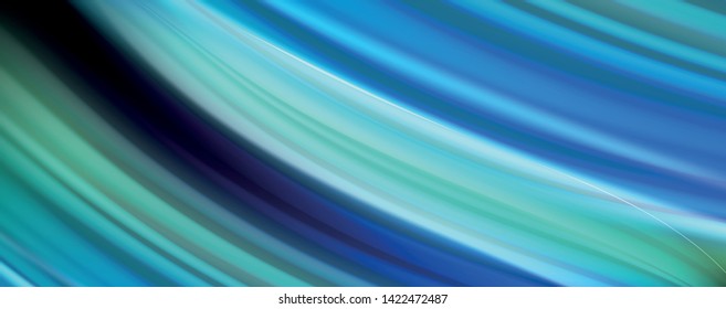 Resumen de líneas de onda fluidos estilo arco iris rayas de color sobre fondo negro. Ilustración artística vectorial para presentación, fondo de pantalla de aplicación, cartel o afiche