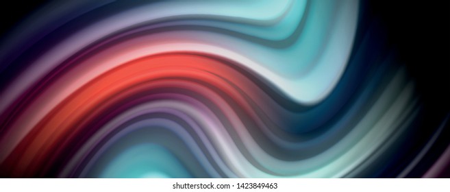 Abstract wave lines fluid rainbow style color stripes on black background. Vector artistic illustration for presentation, app wallpaper, banner or poster