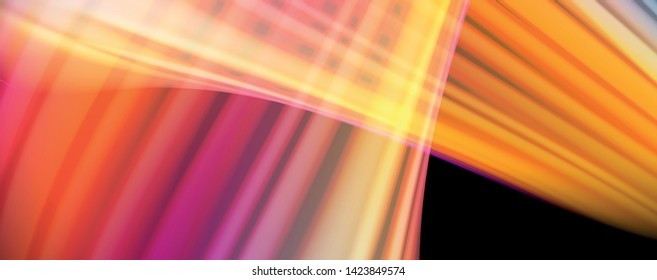Abstract wave lines fluid rainbow style color stripes on black background. Vector artistic illustration for presentation, app wallpaper, banner or poster