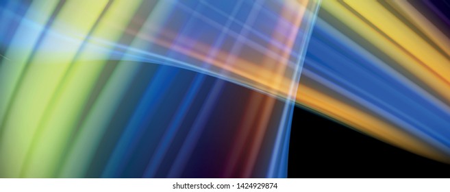 Abstract wave lines fluid rainbow style color stripes on black background. Vector artistic illustration for presentation, app wallpaper, banner or poster