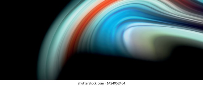 Abstract wave lines fluid rainbow style color stripes on black background. Vector artistic illustration for presentation, app wallpaper, banner or poster