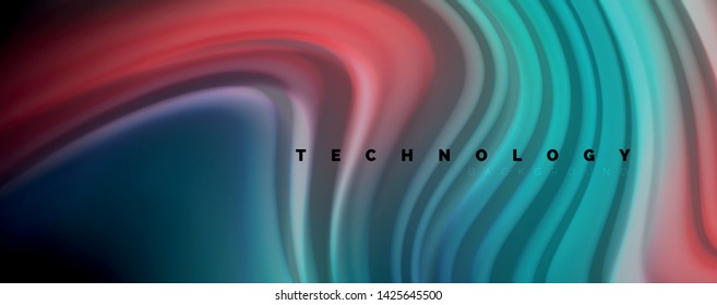 Abstract wave lines fluid rainbow style color stripes on black background. Vector artistic illustration for presentation, app wallpaper, banner or poster