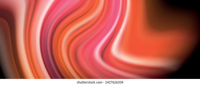 Abstract wave lines fluid rainbow style color stripes on black background. Vector artistic illustration for presentation, app wallpaper, banner or poster