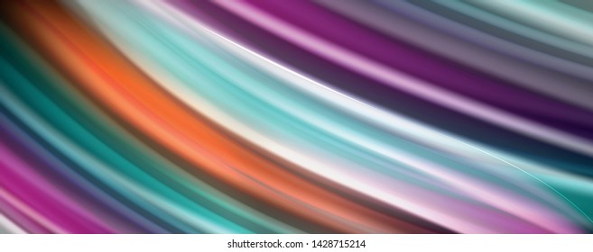 Abstract wave lines fluid rainbow style color stripes on black background. Vector artistic illustration for presentation, app wallpaper, banner or poster