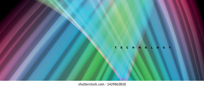 Abstract wave lines fluid rainbow style color stripes on black background. Vector artistic illustration for presentation, app wallpaper, banner or poster