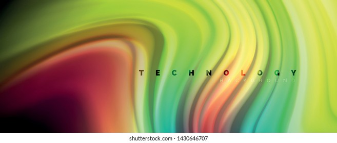 Abstract wave lines fluid rainbow style color stripes on black background. Vector artistic illustration for presentation, app wallpaper, banner or poster