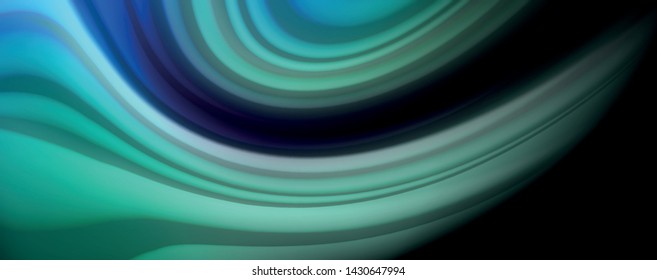 Abstract wave lines fluid rainbow style color stripes on black background. Vector artistic illustration for presentation, app wallpaper, banner or poster