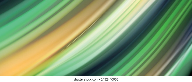 Abstract wave lines fluid rainbow style color stripes on black background. Vector artistic illustration for presentation, app wallpaper, banner or poster