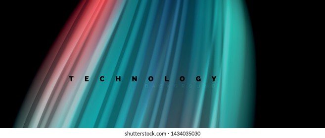 Abstract wave lines fluid rainbow style color stripes on black background. Vector artistic illustration for presentation, app wallpaper, banner or poster