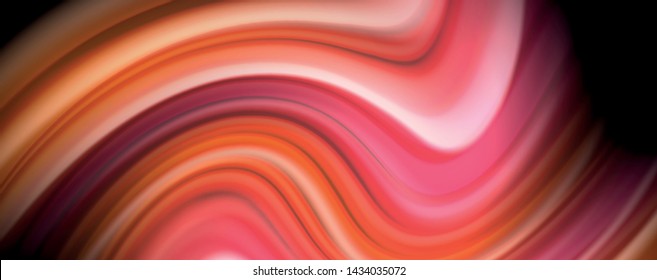 Abstract wave lines fluid rainbow style color stripes on black background. Vector artistic illustration for presentation, app wallpaper, banner or poster