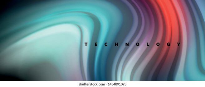 Abstract wave lines fluid rainbow style color stripes on black background. Vector artistic illustration for presentation, app wallpaper, banner or poster
