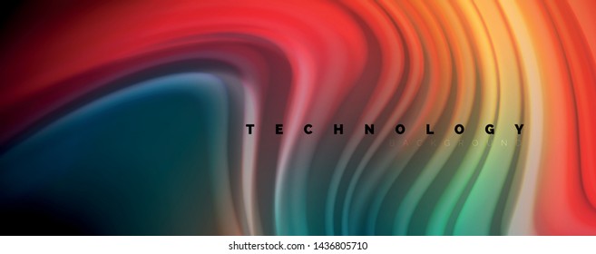Abstract wave lines fluid rainbow style color stripes on black background. Vector artistic illustration for presentation, app wallpaper, banner or poster