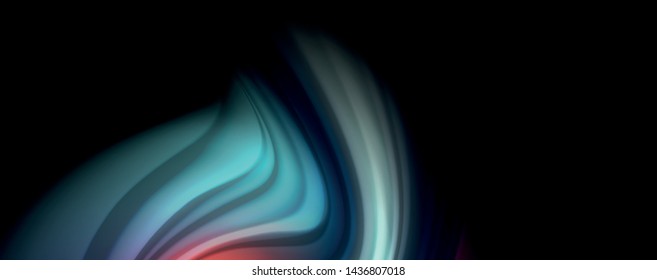 Abstract wave lines fluid rainbow style color stripes on black background. Vector artistic illustration for presentation, app wallpaper, banner or poster
