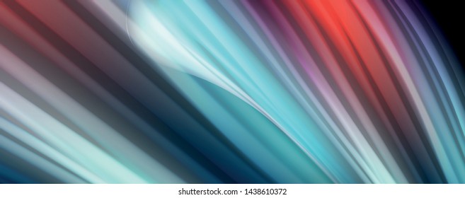 Abstract wave lines fluid rainbow style color stripes on black background. Vector artistic illustration for presentation, app wallpaper, banner or poster
